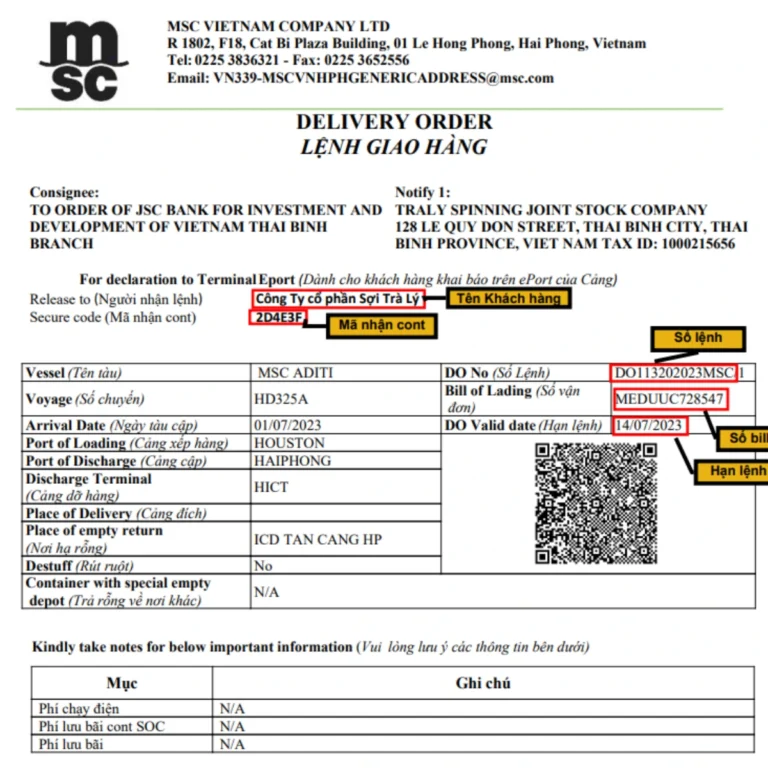 lệnh giao hàng do co so du lieu xuat nhap khau tradeint vn