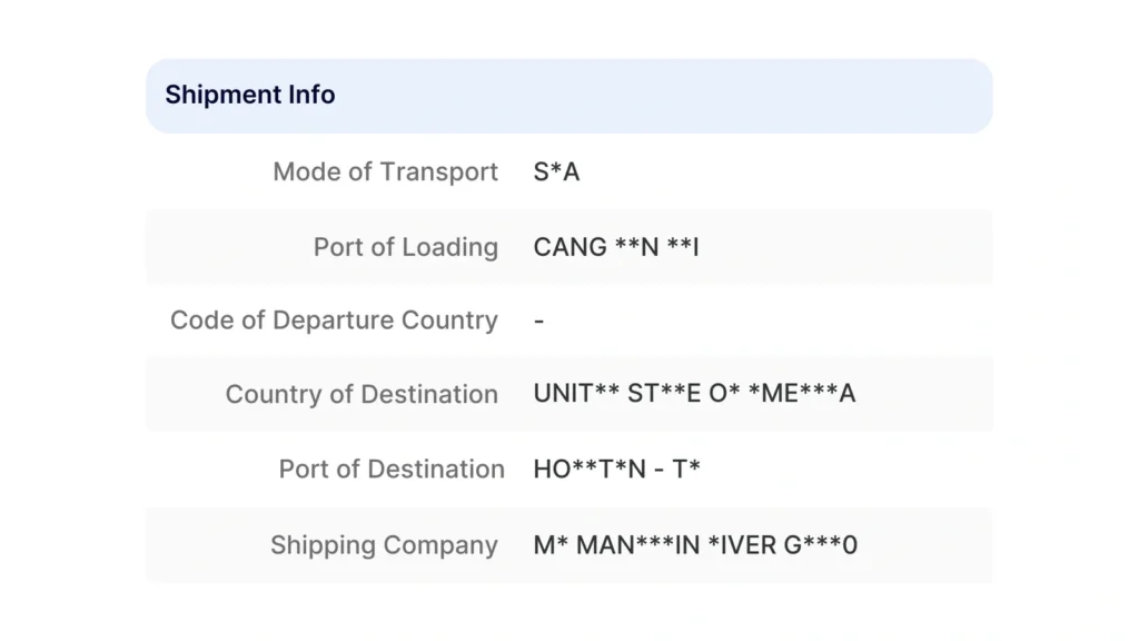 shipment database co so du lieu xuat nhap khau tradeint vn